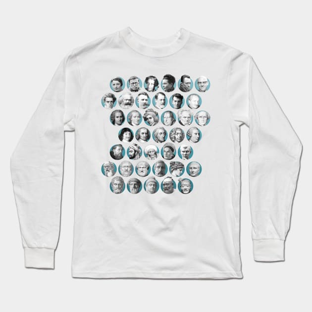 Some Dead Philosophers (Chronological) Long Sleeve T-Shirt by Dead Philosophers in Heaven